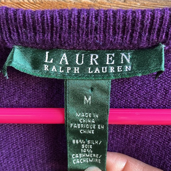 Ralph Lauren Purple Ruffled Women's Sweater - Picture 2 of 4